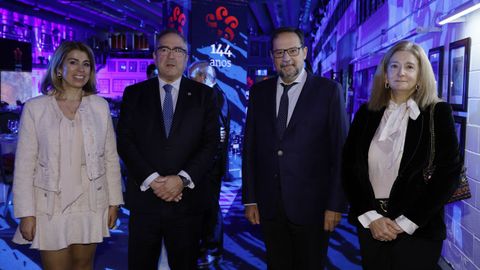La presidenta de la Audiencia de Lugo, Sandra Piñeiro Vilas, con el presidente del Tribunal Superior de Xustiza de Galicia, Ignacio Picatoste, y los presidentes de las audiencias de Pontevedra y A Coruña, Jacinto Pérez Benítez y Teresa Cortizas González-Criado