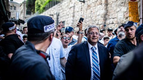 El ministro israelí Ben Gvir, cerca de la explanada de las mezquitas