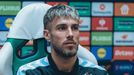 El jugador del Celta scar Mingueza compareci antes del partido frente al Ludogorets de Europa League.