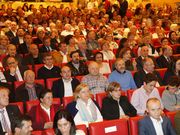 El p�blico llen� el Auditorio de Abanca para escuchar al candidato.