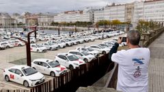 Protesta de los taxistas en A Corua