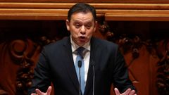El primer ministro de Portugal, Lu�s Montenegro, este viernes en el Parlamento de Portugal.