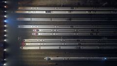 Decenas de trenes bala detenidos en una estacin de la provincia china de Nanjing
