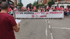 Concentraci�n de repulsa por la muerte de un trabajador en Nore�a