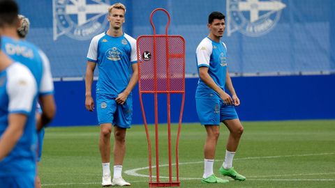 Arnau Comas y Miguel Loureiro, en un entrenamiento