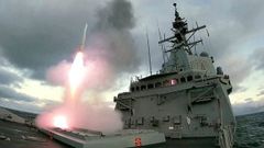 Imagen de archivo del lanzamiento de un misil bal�stico desde la F-105.