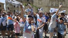 Los compostelanos celebran el ascenso del Compos