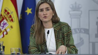 La vicepresidenta tercera y ministra para la Transici�n Ecol�gica y el Reto Demogr�fico, Sara Aagesen durante la rueda de prensa posterior a la reuni�n del Consejo de Ministros