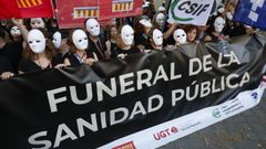 Imagen de archivo de una protesta de los sindicatos sanitarios en Valencia. 