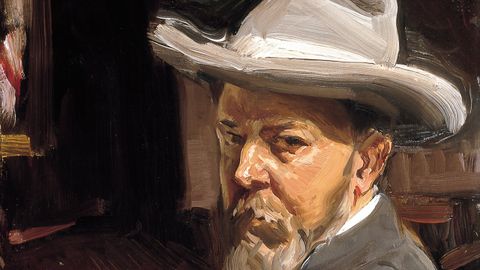 Detalle de un autorretrato de Sorolla datado en 1909.