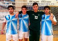 David, Tate, Xoan y Jos�, ayer, con la selecci�n gallega juvenil.