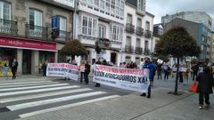 Las protestas se celebran en la r�a da Pravia, a la altura de la alameda