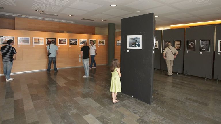 <span lang= gl >Exposici�n organizada polo colectivo Os Negativos na sala multiusos do Concello de Viveiro, en imaxe de arquivo</span>