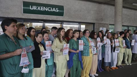 Concentraci�n de profesionales sanitarios contra las agresiones celebrada en febrero en Santiago