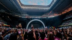 Bernab�u.El Bernab�u, el estadio del Real Madrid, antes de un concierto