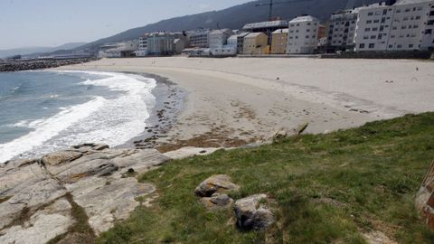 Zona de la playa de O Portelo, o urbana, en Burela, donde hubo una intervenci�n policial esta tarde