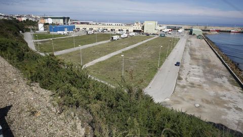 Espacio portuario en el que previsiblemente se levantar la planta de cra de salmn de Burela