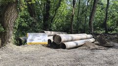 Acopio de material para las obras que se llevan a cabo en Vilanova