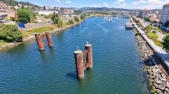 Pilares del primer puente del ferrocarril sobre el L�rez a su paso por Pontevedra
