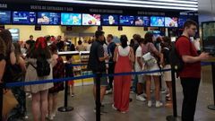 Espectadores en As Cancelas de Santiago, coincidiendo con la Fiesta del Cine