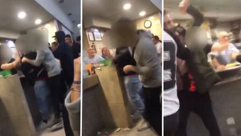 A pu�etazos en una pizzer�a del centro de Santiago