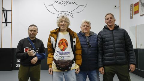 Claudio Mateo, Reyson Gracie, Julin Taverner y scar Daniotti, en las dependencias del Gimnasio Madokoan