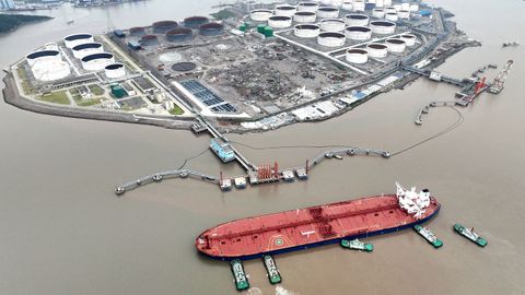Terminal petrolera, frente a la isla china de Waidiao.