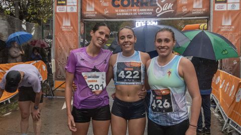 Ruta da Prata Angrois: Las tres mejores corredoras, con la vencedora Rosana Fernández en el centro