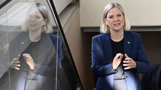 La l�der de los socialdem�cratas suecos, Magdalena Andersson, en la sede del Parlamento