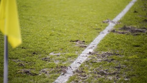 Detalle de un campo de f&uacute;tbol en Ourense