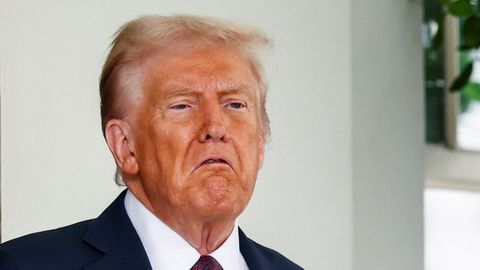 Trump, retratado este lunes en el Casa Blanca.