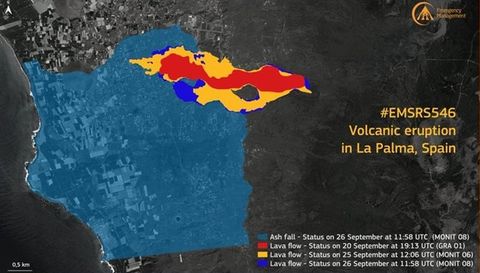 Muestreo de la lava en la erupcin del volcn de La Palma