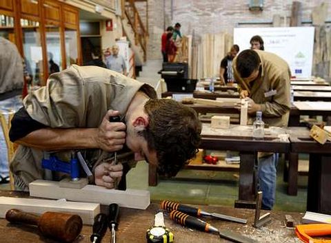El CIFP A Xunqueira, el pasado d�a 7, durante el campeonato gallego Skills 2014. 