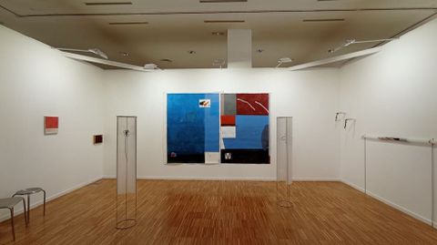 Obras de Andrés Rivas y Andrea Davila, propuestas por la Galería Néboa, de Lugo, en la feria Artesantander