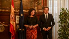 La ministra de Hacienda con el presidente de la Xunta en una reuni�n el pasado agosto en Madrid.