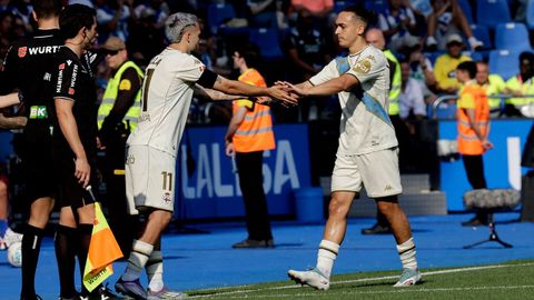 David Mella y Luismi Cruz, en un partido de esta temporada
