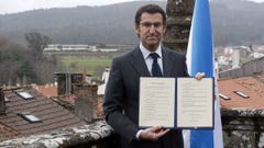 Feijoo, en la precampa�a del 2009, con su �Contrato con Galicia�.