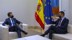 Pablo Casado y Pedro S�nchez, en su �ltima cita en la Moncloa