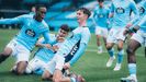 scar Marcos, celebrando uno de los goles del Celta Fortuna en el triunfo sobre la Ponferradina de la pasada jornada.