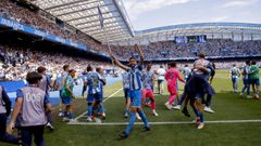 Celebraci�n de los jugadores del D�por