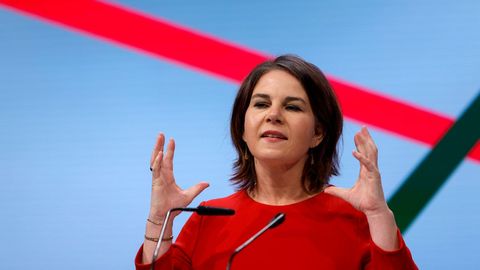 Annalena Baerbock, este jueves durante la presentaci�n a los militantes del partido del acuerdo de gobierno
