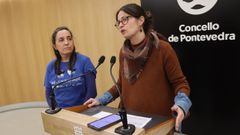 Pepa Vzquez, coordinadora de la oeneg Boa Vida, con la concejala de Benestar Social Anabel Gulas, este lunes en el Concello de Pontevedra