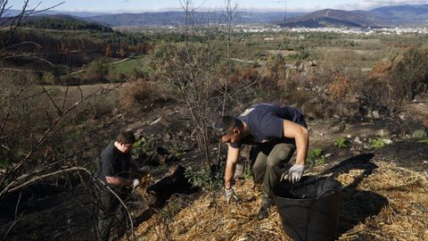 Alumnos de Vern y Xinzo participaron en la salida al monte.
