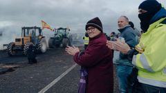 Corte de la A-52 por agricultores y ganaderos ourensanos que se manifiestan contra el acuerdo con Mercosur