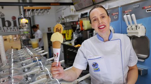 El helado de pistacho es uno de los m�s vendidos de la helader�a La Ibi, en A Coru�a.