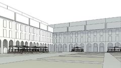 Recreaci�n del aspecto que tendr� la plaza de Mar�a Pita con la propuesta municipal de las nuevas terrazas.