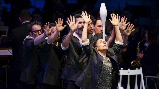 Espect�culo de Pistacatro junto a la Banda La Lira de Ribadavia en el auditorio de Castrelo en la localidad ourensana