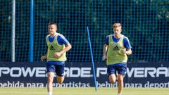 Osky y Mossa, en un entrenamiento en El Requex�n