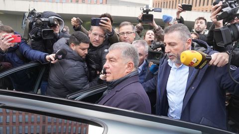 Joan Laporta, a su llegada al juzgado en el que declar&oacute; como investigado