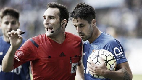 Arcediano Monescillo Dani Bautista Real Oviedo Leganes Carlos Tartiere.Arcediano Monescillo, con Dani Bautista en un Real Oviedo - Leganes de la 2015/16 